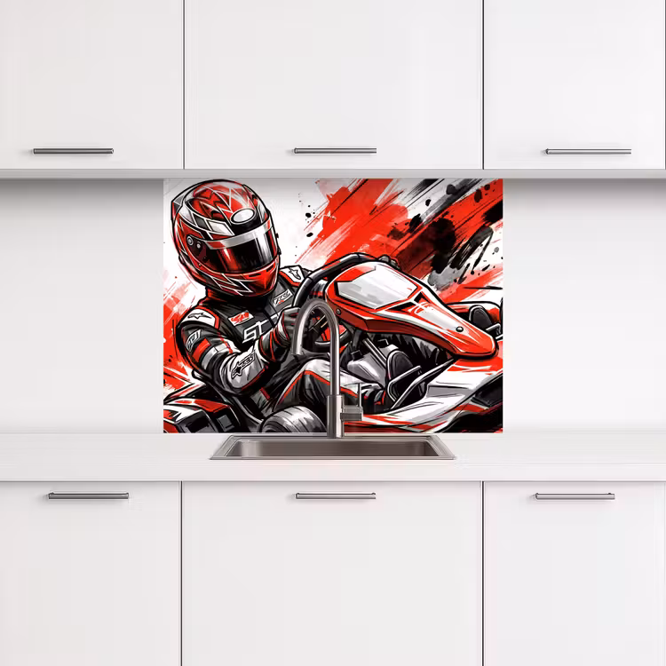 Revestimiento cocina - Kart - Conductor - Velocidad - Rojo — 3