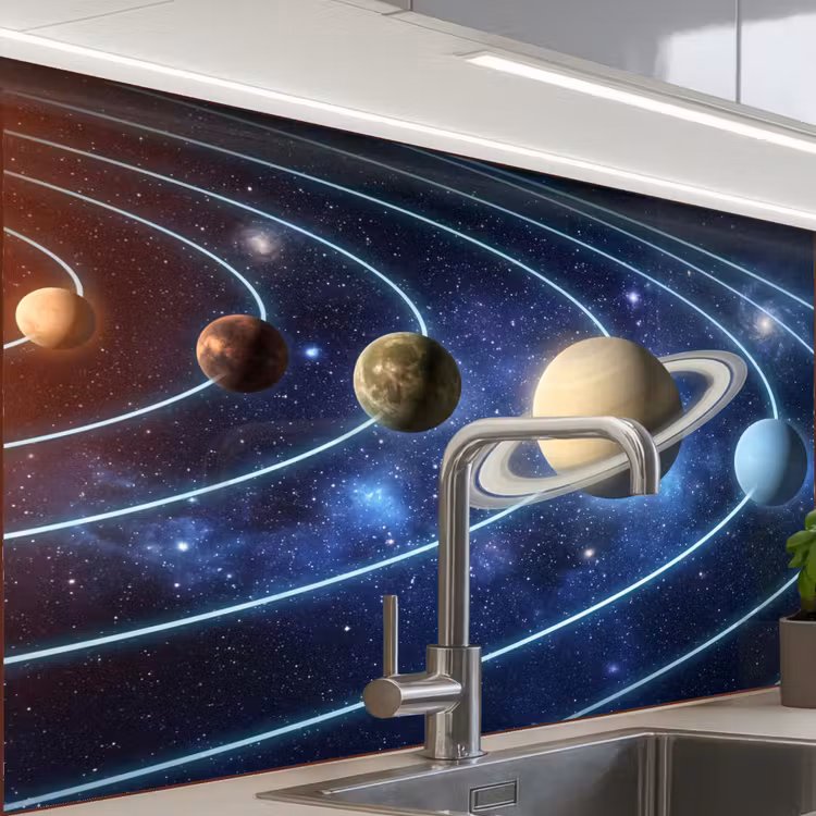 Revestimiento cocina - Espacio - Sistema solar - Azul — 1