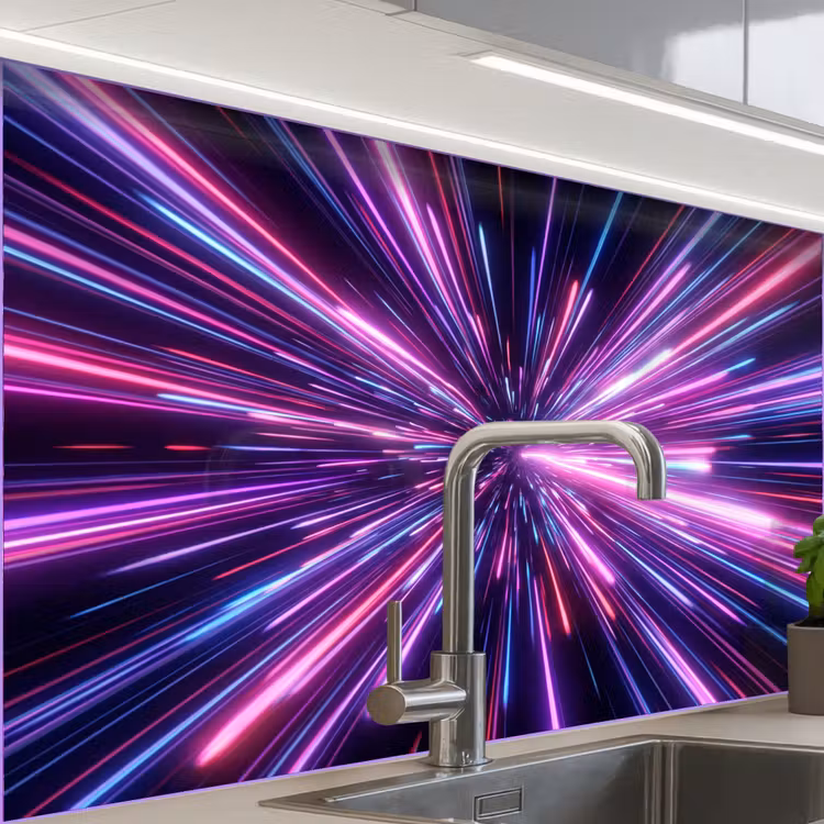 Revestimiento cocina - Velocidad de la luz - Espacio - Rosa - Morado — 1