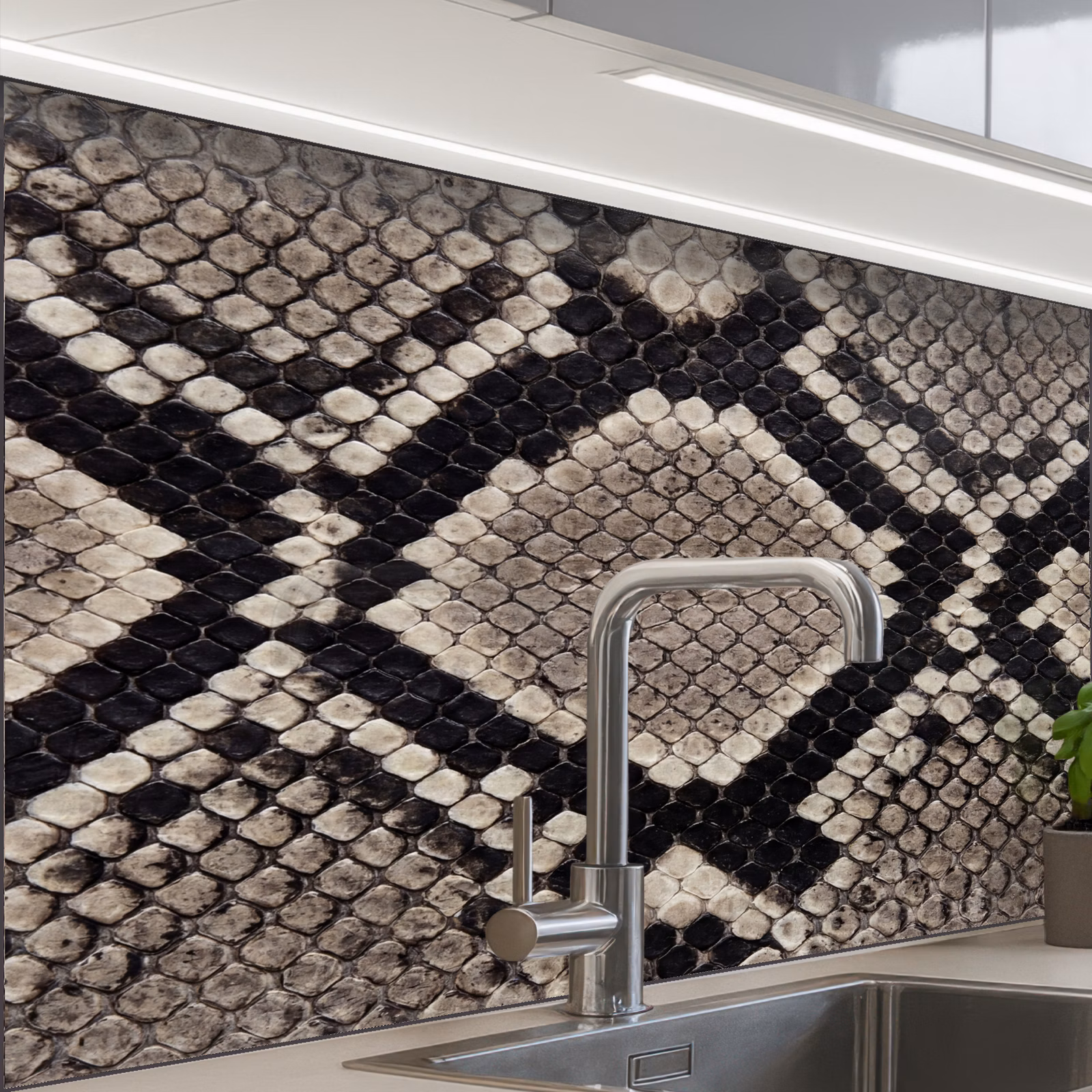 Revestimiento cocina - Piel de serpiente - Estampado - Beige — 1