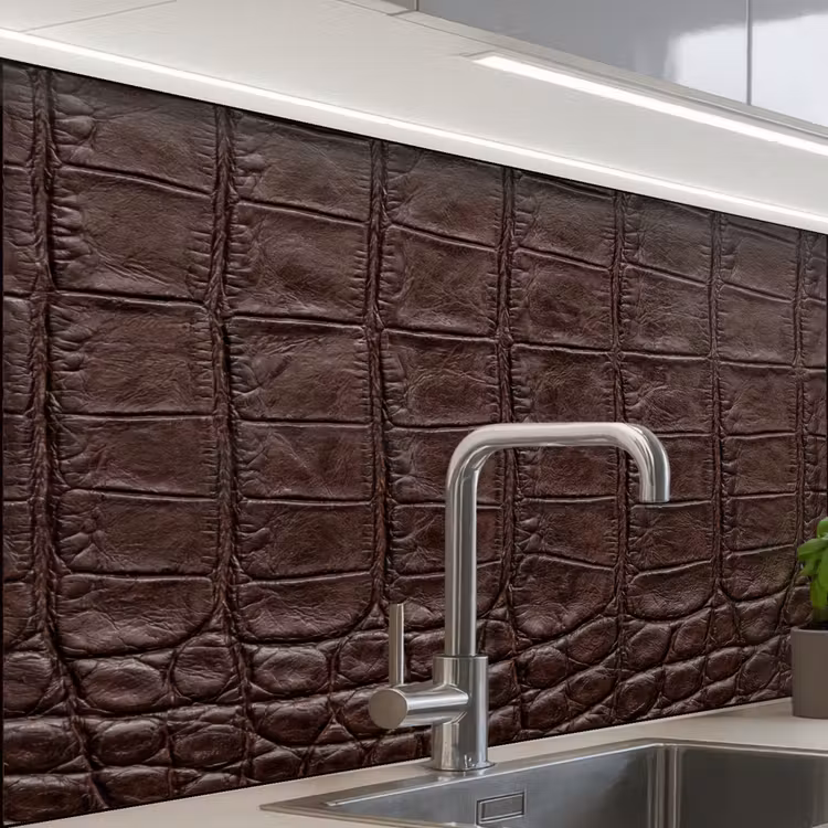 Revestimiento cocina - Cocodrilo - Piel - Marrón — 1