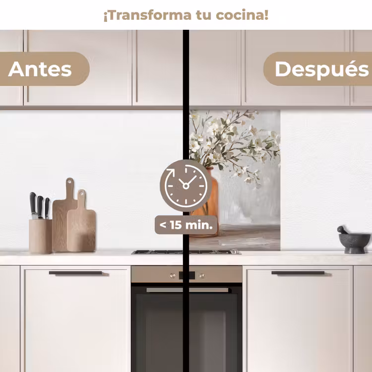 Revestimiento cocina - Jarrones - Flores - Naranja — 2