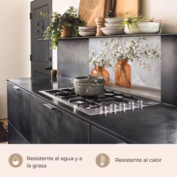 Revestimiento cocina - Jarrones - Flores - Naranja — 4