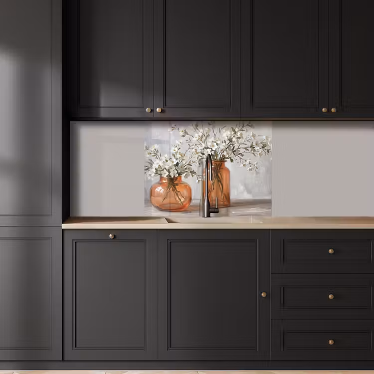 Revestimiento cocina - Jarrones - Flores - Naranja — 5