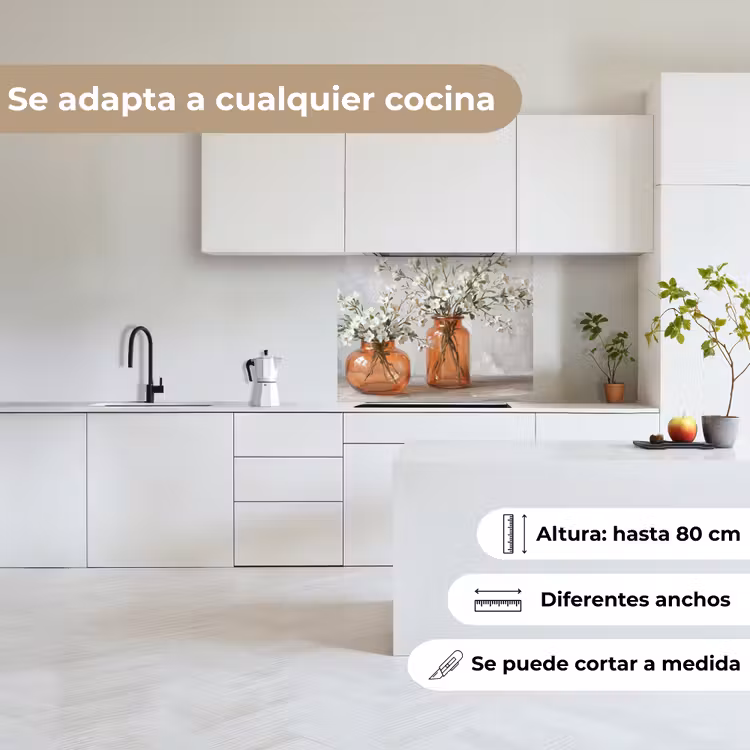 Revestimiento cocina - Jarrones - Flores - Naranja — 6