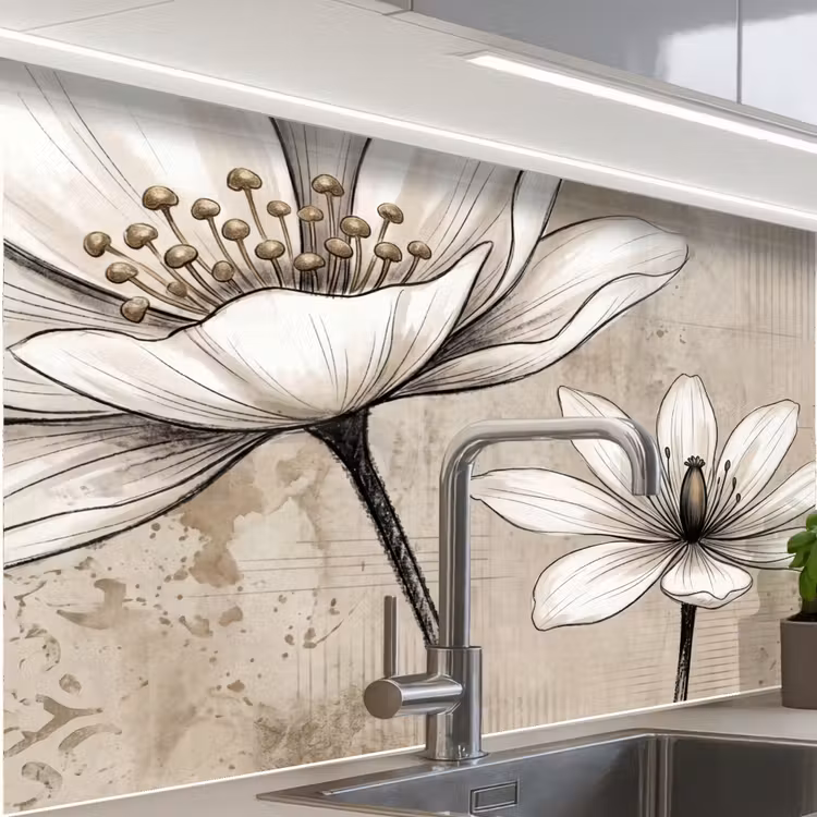 Revestimiento cocina - Moderno - Diseño - Blanco — 1