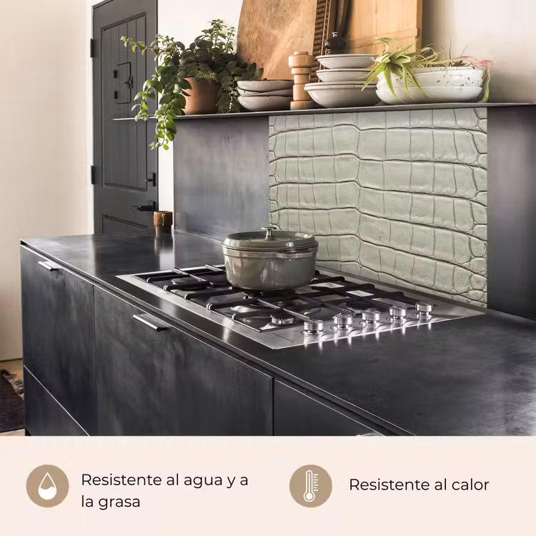 Revestimiento cocina - Piel de cocodrilo - Escamas - Verde — 4