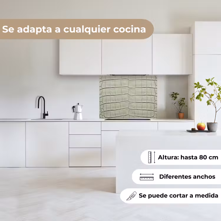 Revestimiento cocina - Piel de cocodrilo - Escamas - Verde — 6