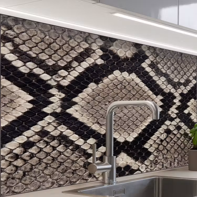 Revestimiento cocina - Piel de serpiente - Estampado - Beige — 1