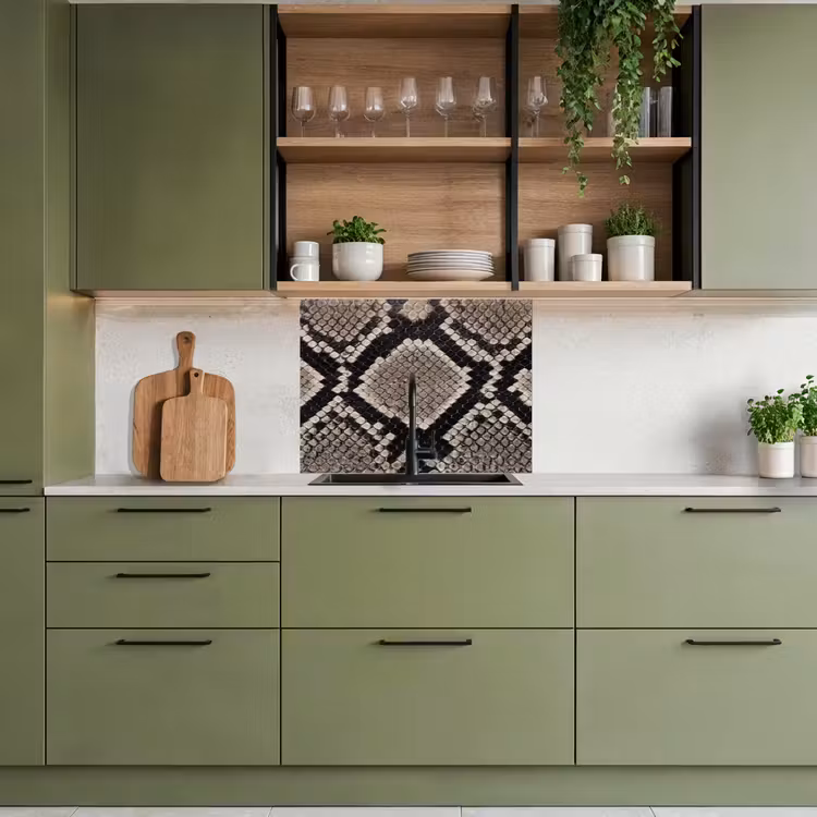 Revestimiento cocina - Piel de serpiente - Estampado - Beige — 7