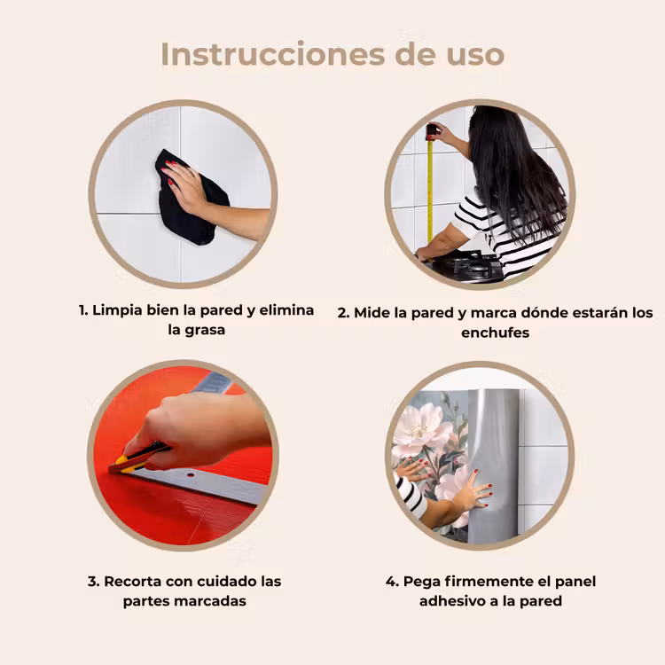 Revestimiento cocina - Rosas - Ilustración - Rosa — 8