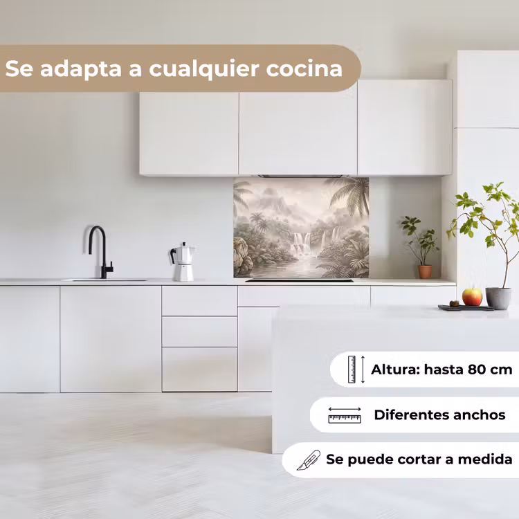 Revestimiento cocina - Selva - Cascadas - Tropical - Ilustración — 6