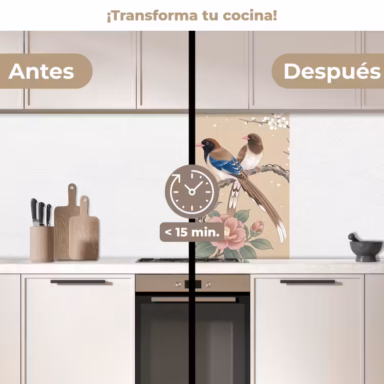 Revestimiento cocina - Flores - Pájaros - Flores — 2
