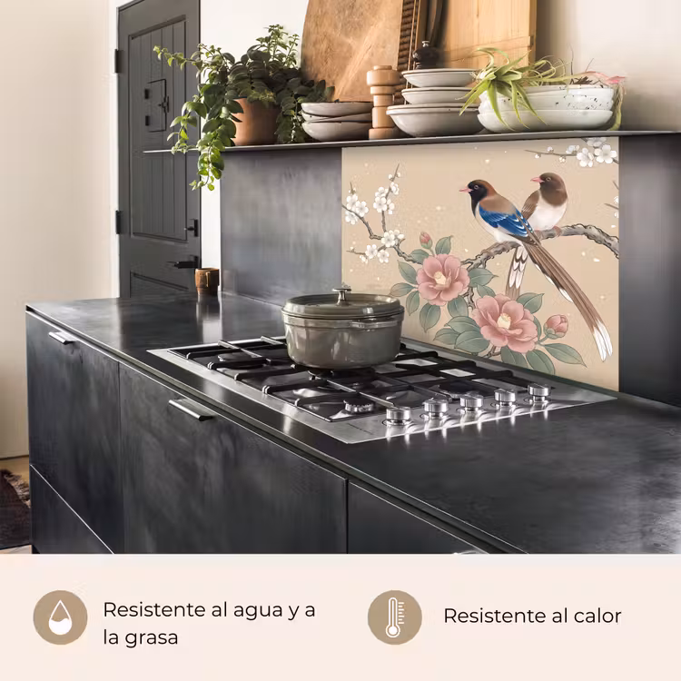 Revestimiento cocina - Flores - Pájaros - Flores — 4