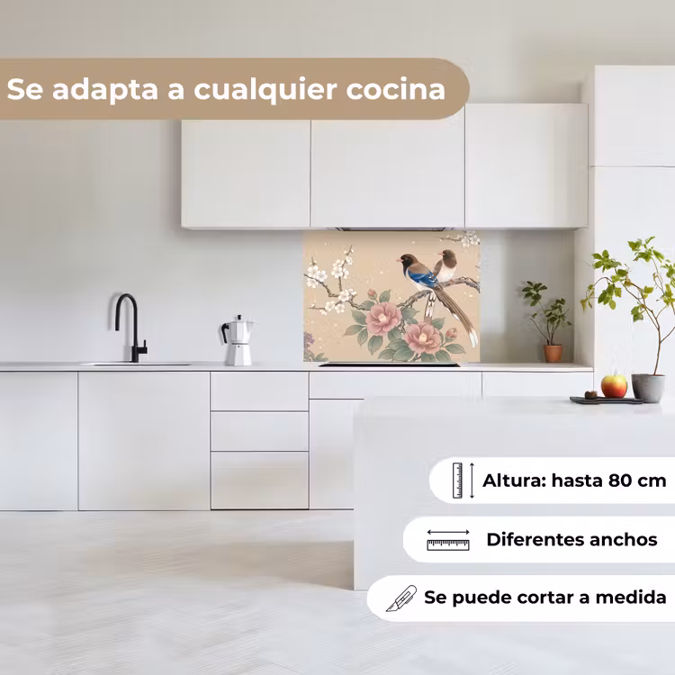 Revestimiento cocina - Flores - Pájaros - Flores — 6