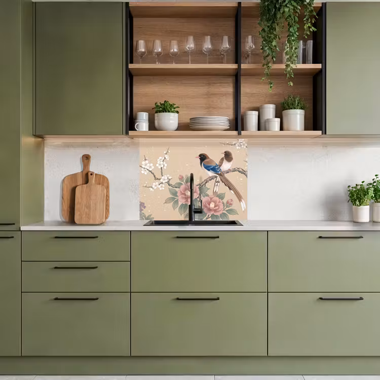 Revestimiento cocina - Flores - Pájaros - Flores — 7