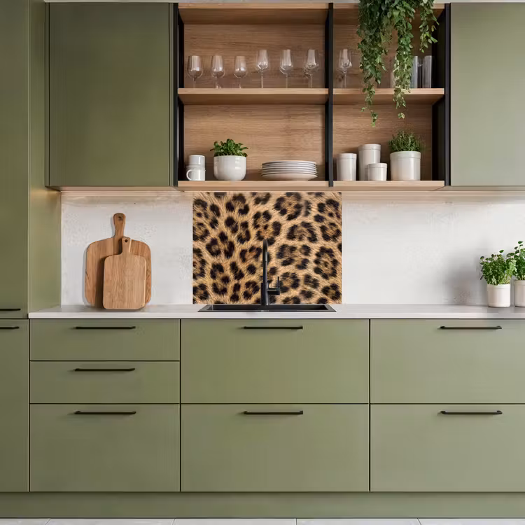 Revestimiento cocina - Leopardo - Abrigo - Clásico - Marrón — 7