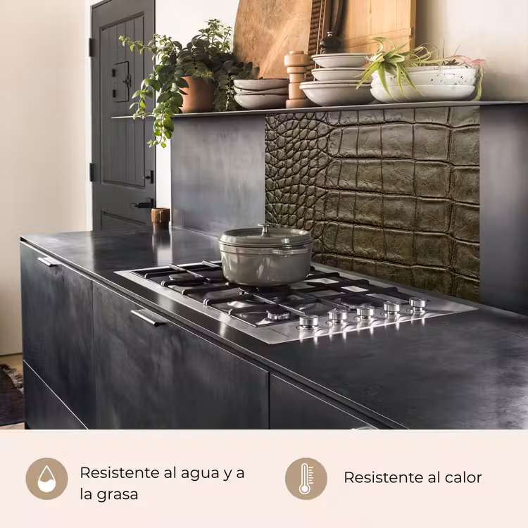 Revestimiento cocina - Piel de cocodrilo - Texturizado - Verde — 4