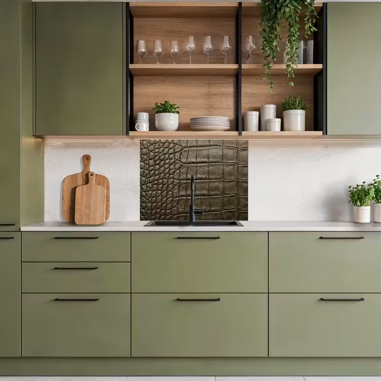 Revestimiento cocina - Piel de cocodrilo - Texturizado - Verde — 7