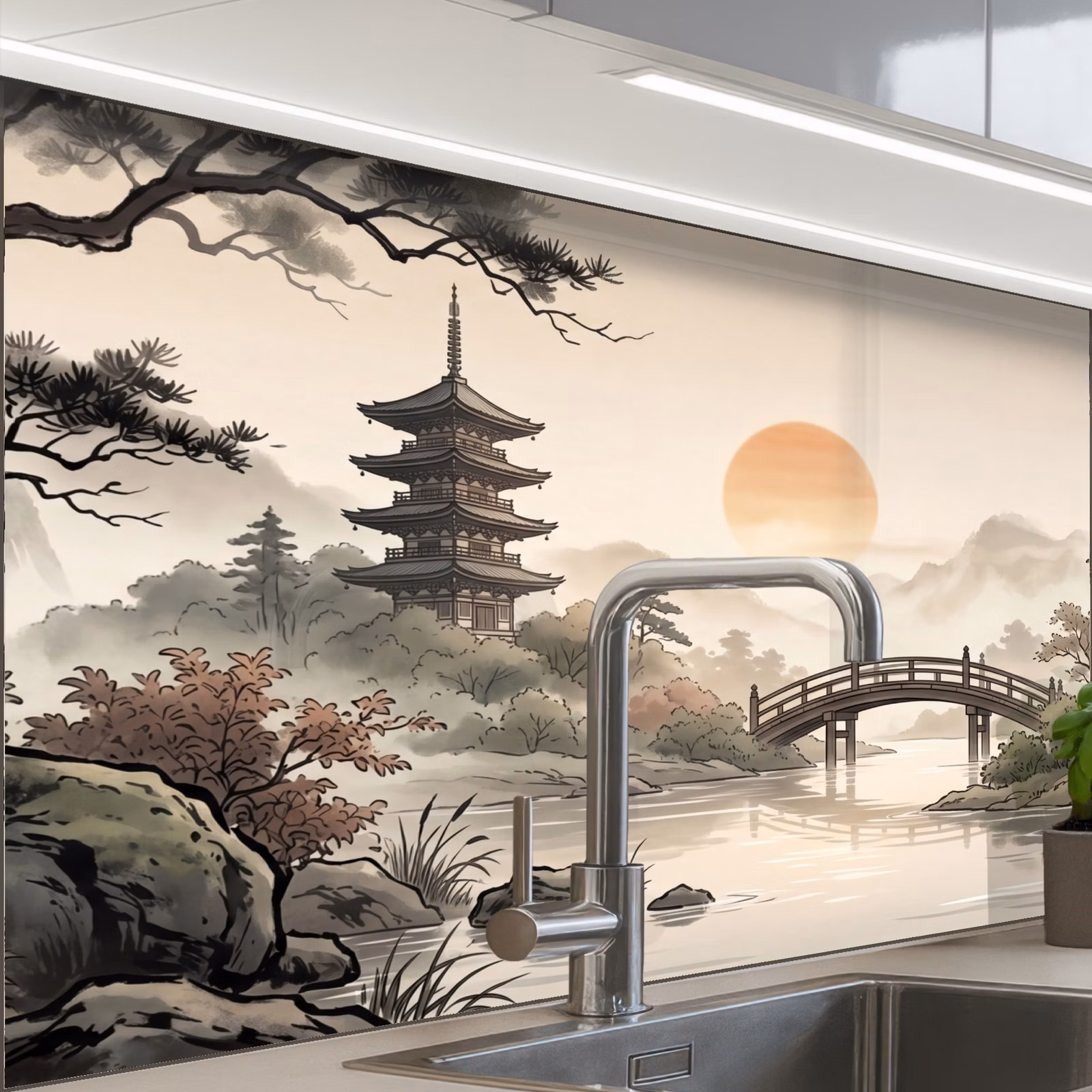 Revestimiento cocina - Asia - Paisaje - Colorido — 1