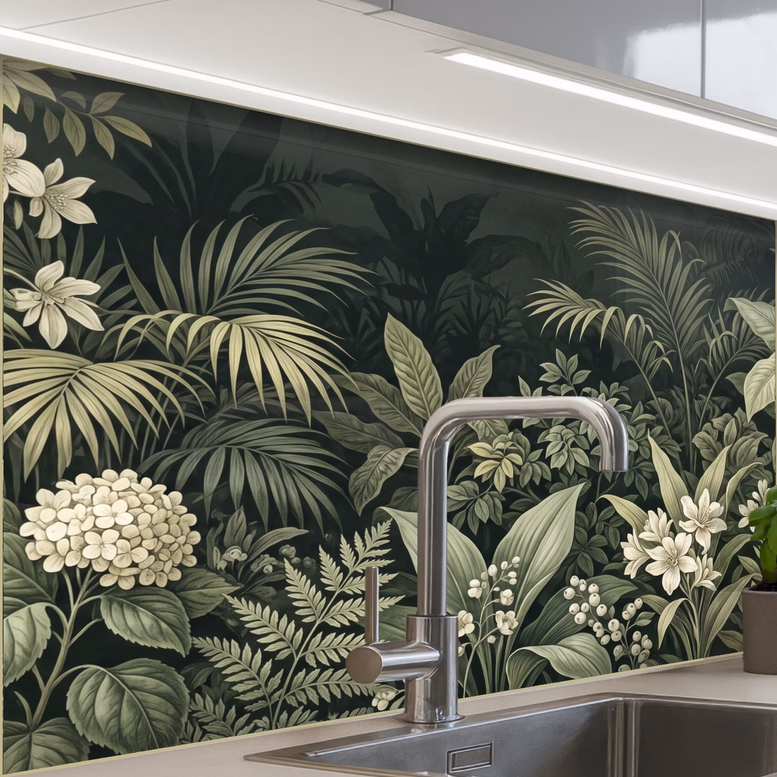 Revestimiento cocina - Selva - Hojas - Botánico - Verde — 1