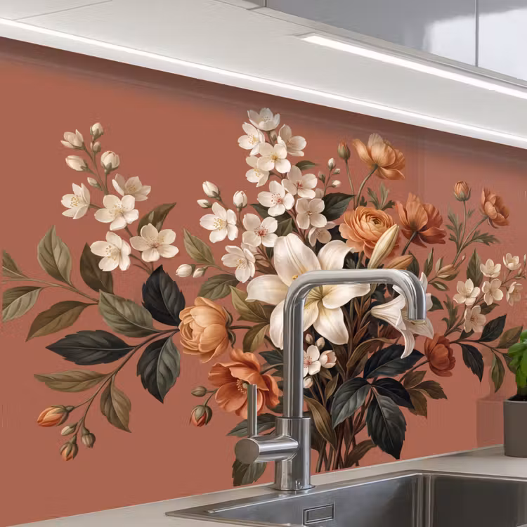 Revestimiento cocina - Bouquet - Retro - Colorido — 1
