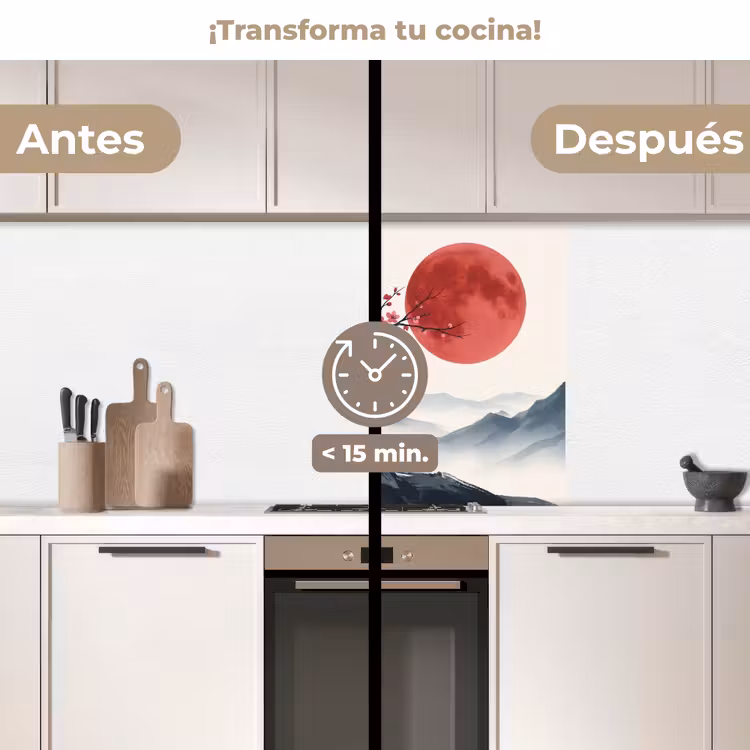 Revestimiento cocina - Cerezo en flor - Oriental - Rojo — 2