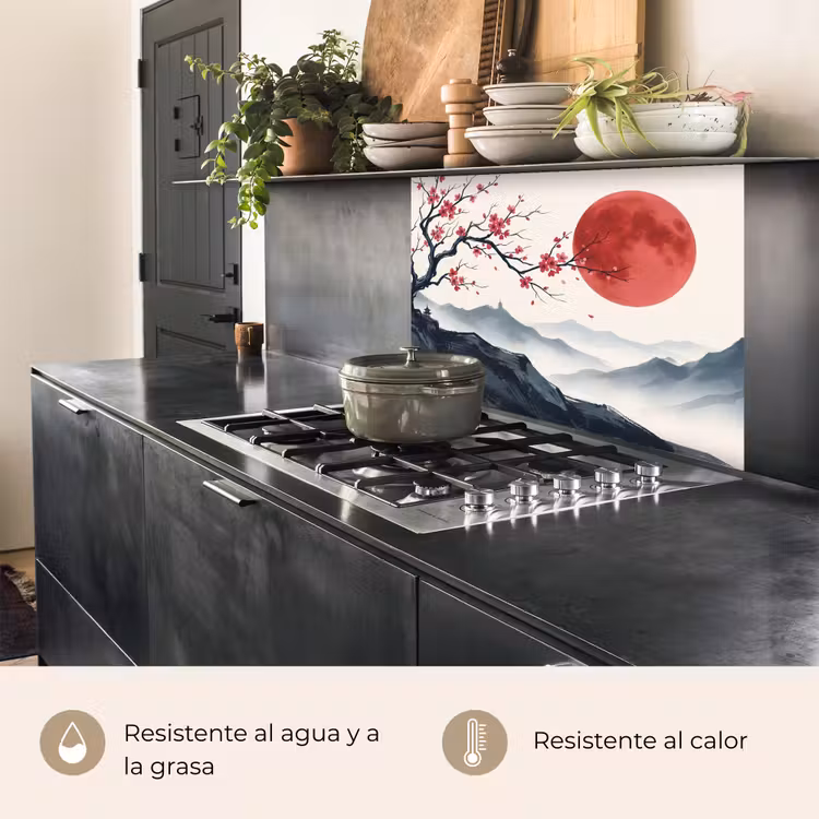 Revestimiento cocina - Cerezo en flor - Oriental - Rojo — 4
