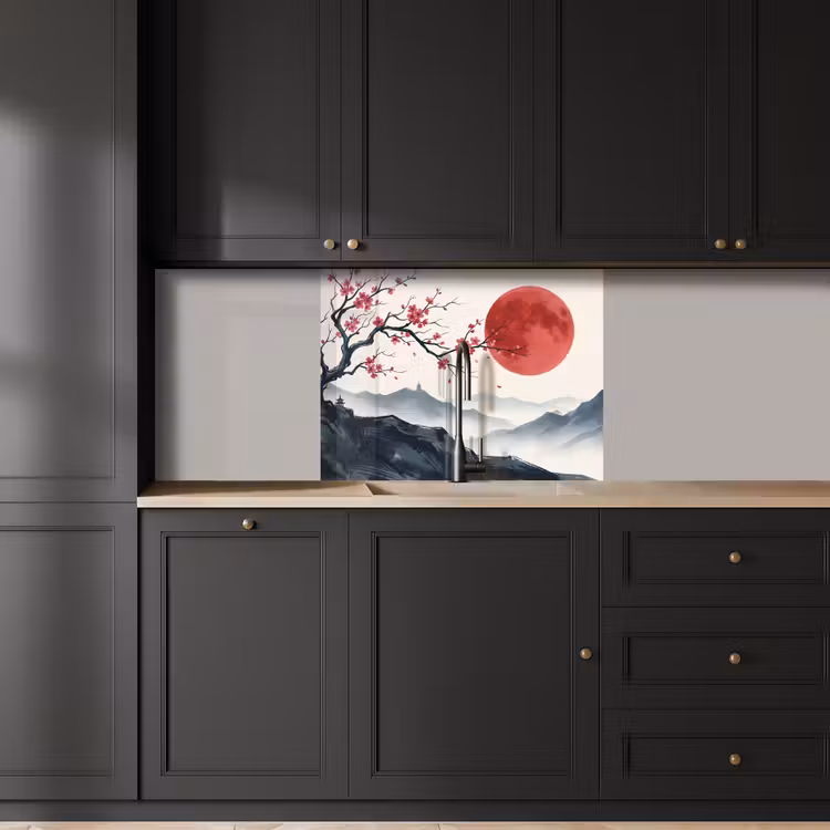 Revestimiento cocina - Cerezo en flor - Oriental - Rojo — 5