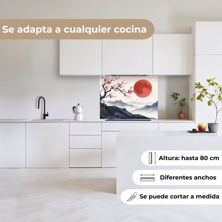 Revestimiento cocina - Cerezo en flor - Oriental - Rojo — 6