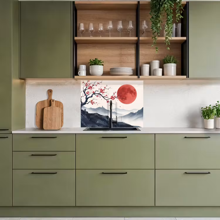 Revestimiento cocina - Cerezo en flor - Oriental - Rojo — 7