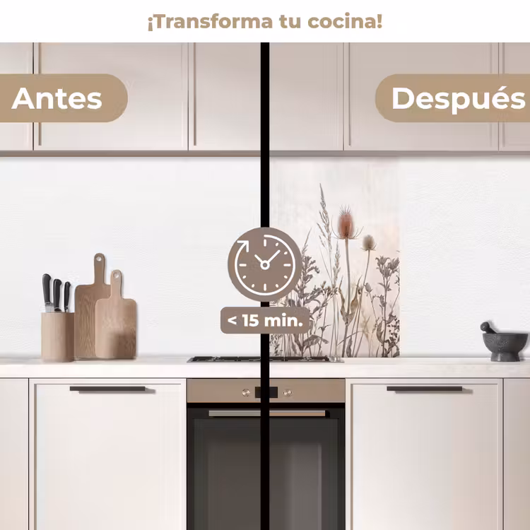 Revestimiento cocina - Flores del prado - Diseño - Sepia — 2