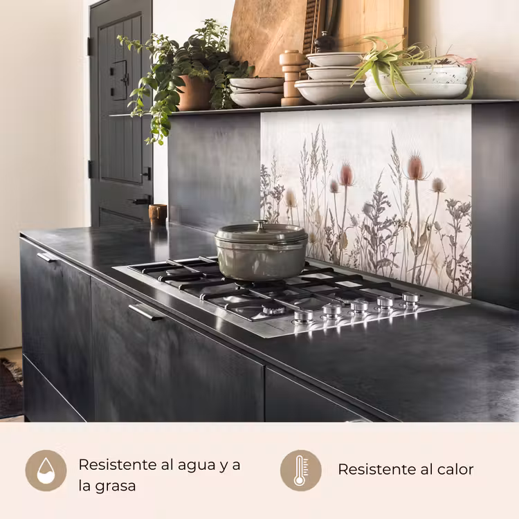 Revestimiento cocina - Flores del prado - Diseño - Sepia — 4
