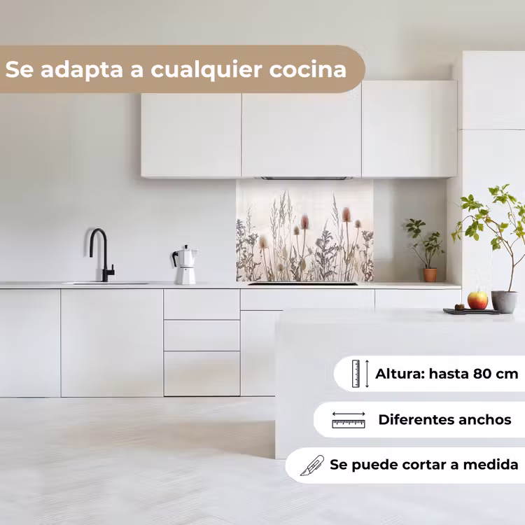 Revestimiento cocina - Flores del prado - Diseño - Sepia — 6