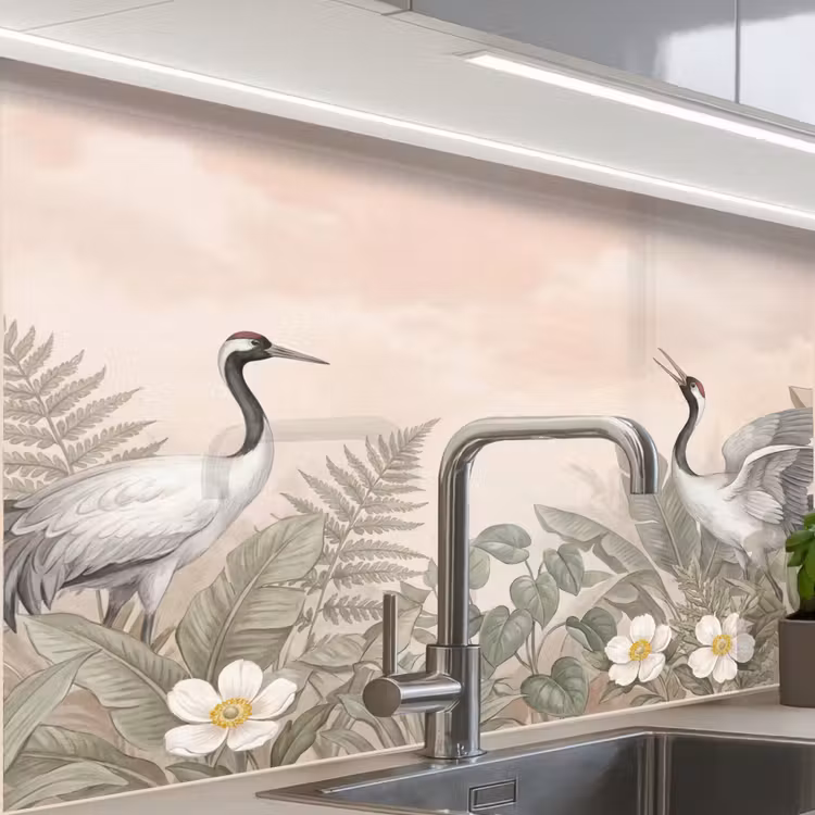 Revestimiento cocina - Grulla - Naturaleza - Rosa — 1