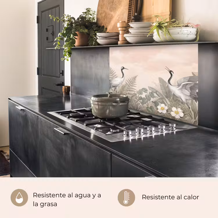 Revestimiento cocina - Grulla - Naturaleza - Rosa — 4