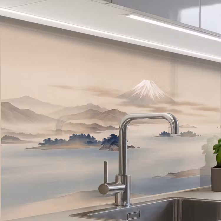 Revestimiento cocina - Japonés - Paisaje - Beige — 1