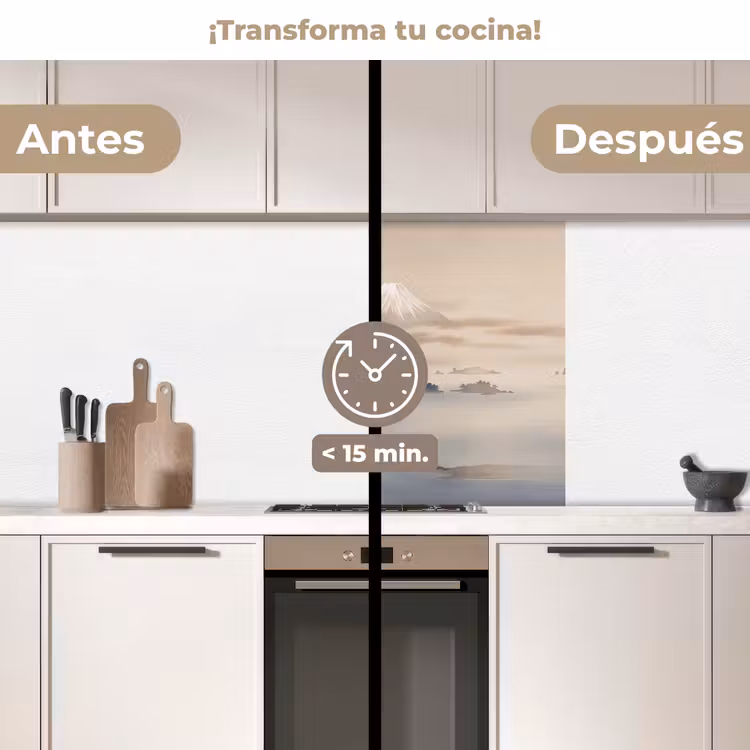 Revestimiento cocina - Japonés - Paisaje - Beige — 2