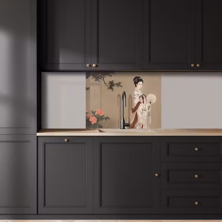 Revestimiento cocina - Mujer - Asia - Arte - Beige — 5