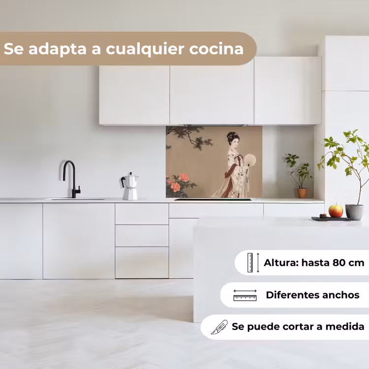 Revestimiento cocina - Mujer - Asia - Arte - Beige — 6