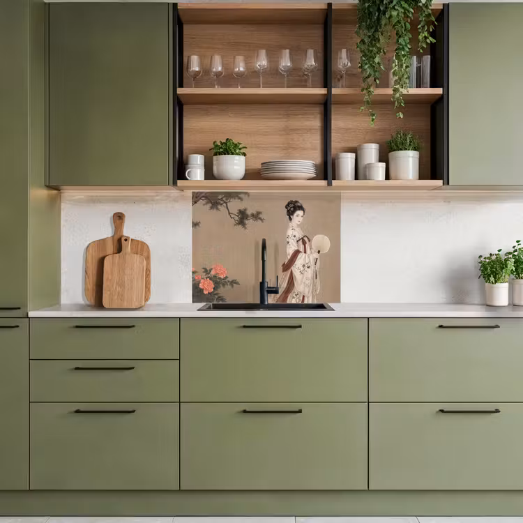 Revestimiento cocina - Mujer - Asia - Arte - Beige — 7