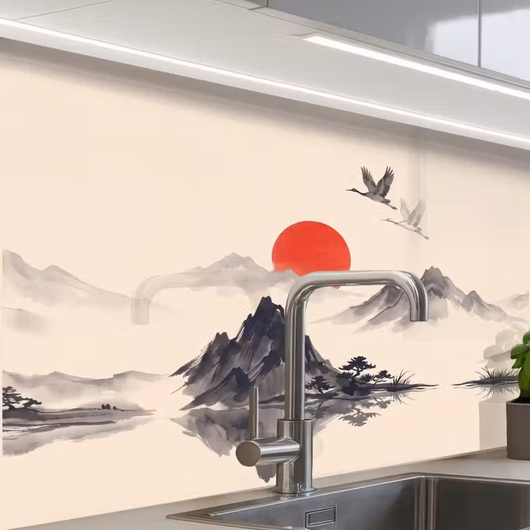 Revestimiento cocina - Oriental - Grúas - Paisaje — 1