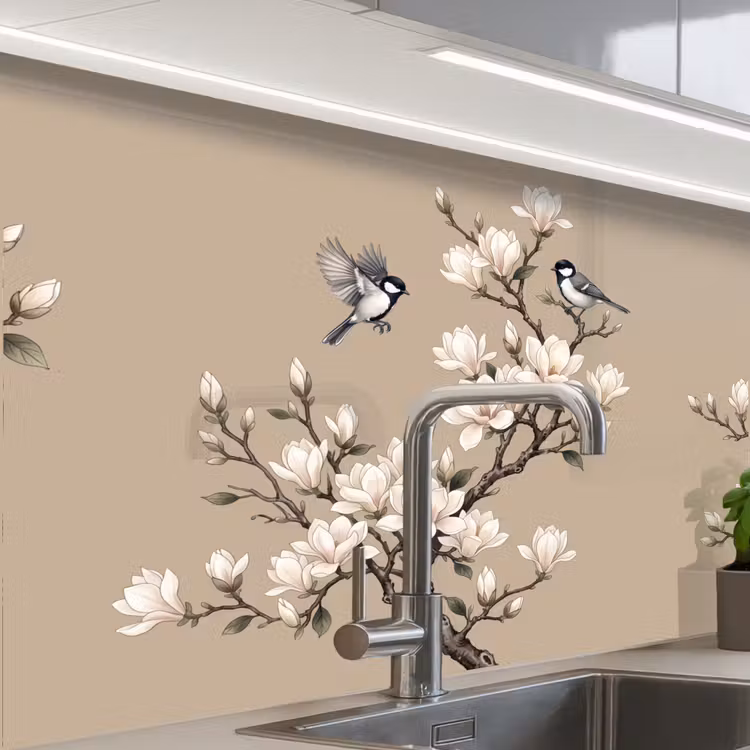 Revestimiento cocina - Oriental - Pájaros - Beige — 1