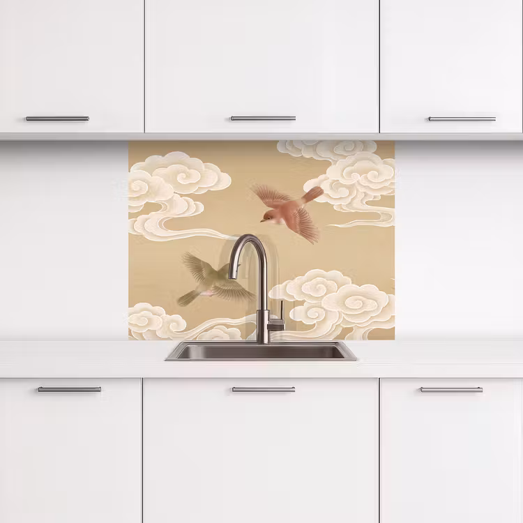Revestimiento cocina - Pájaros - Moscas - Beige — 3