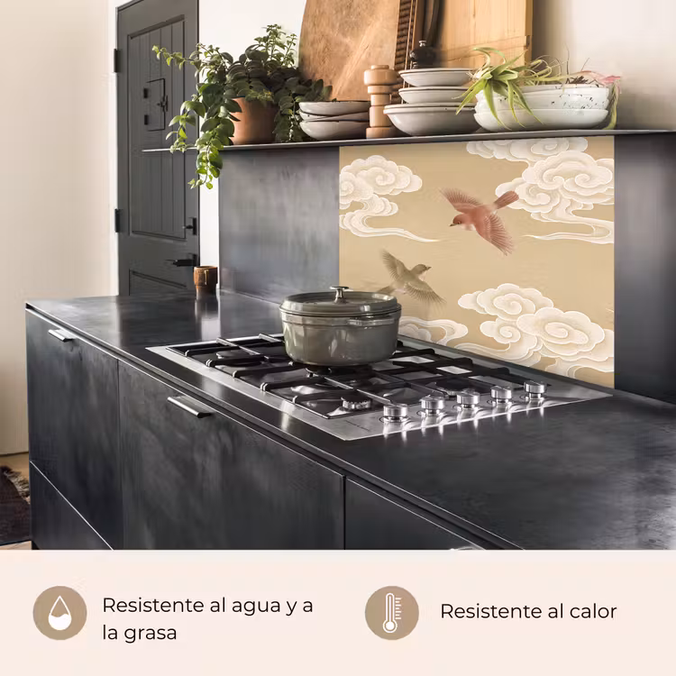 Revestimiento cocina - Pájaros - Moscas - Beige — 4