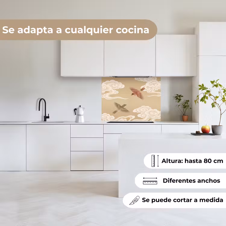 Revestimiento cocina - Pájaros - Moscas - Beige — 6
