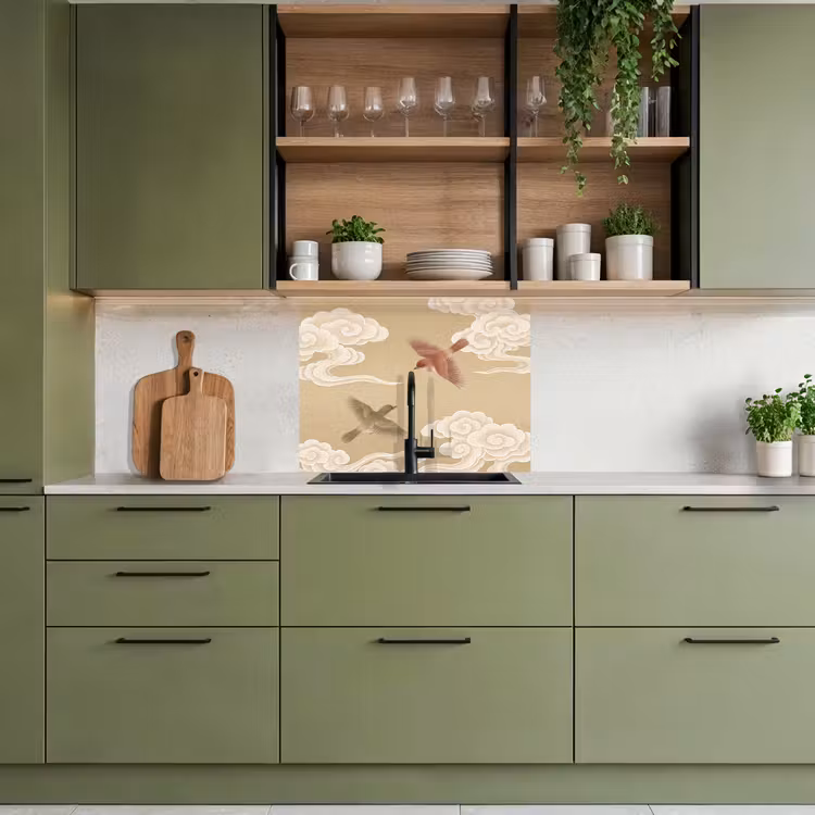 Revestimiento cocina - Pájaros - Moscas - Beige — 7