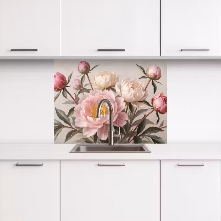 Revestimiento cocina - Peonias - Ramo - Rosa — 3