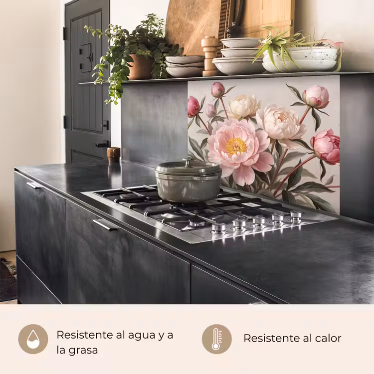 Revestimiento cocina - Peonias - Ramo - Rosa — 4