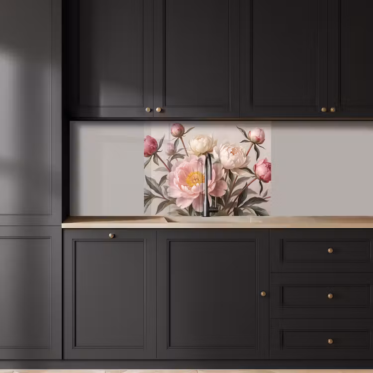 Revestimiento cocina - Peonias - Ramo - Rosa — 5